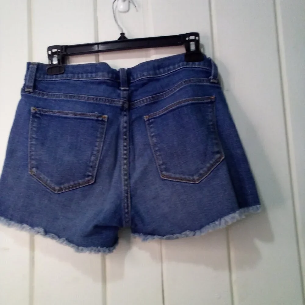 Gap Authentic Summer Short Women 27 Raw Hem Denim Blue